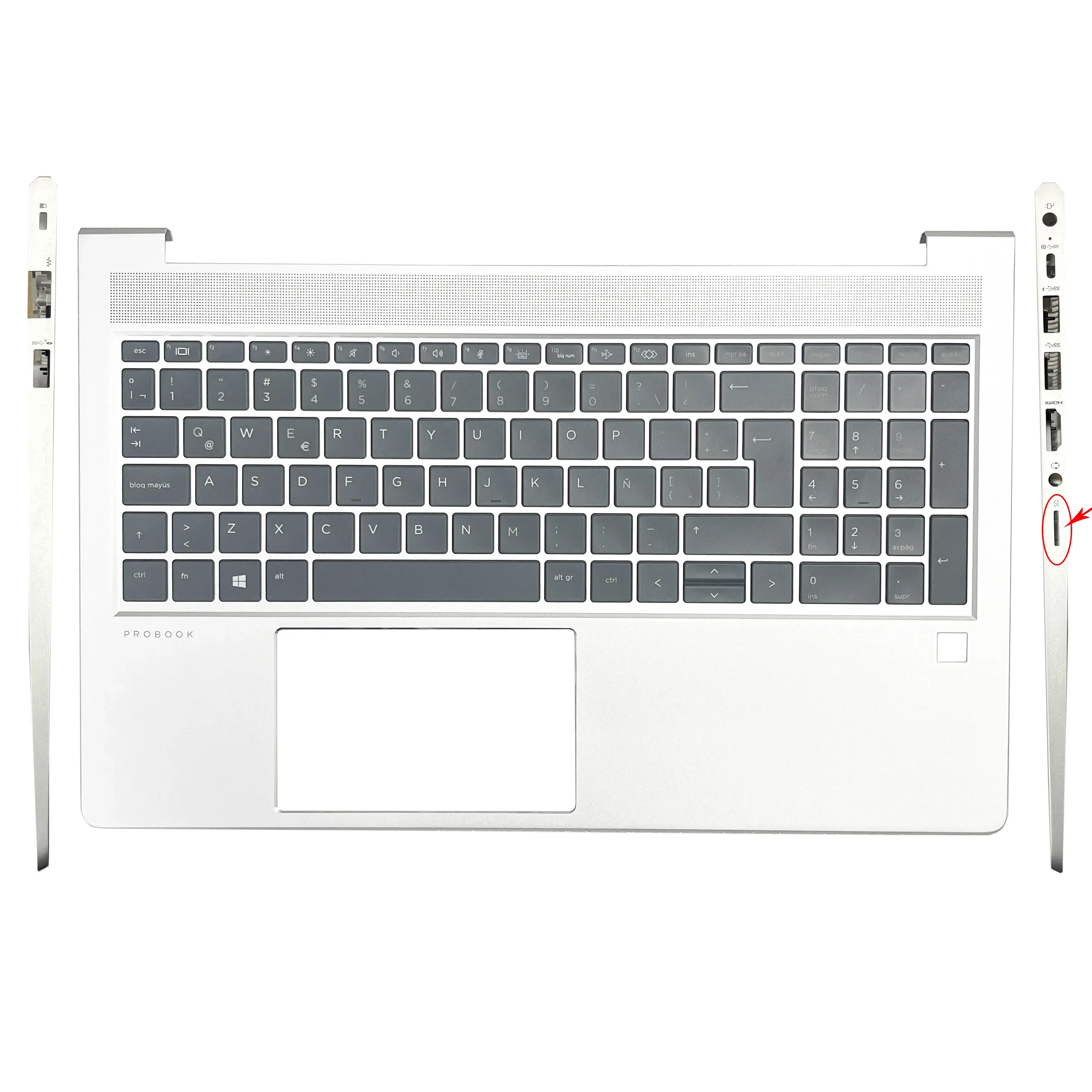 Imagem -02 - Laptop us Latin Keyboard Backlight Keyboard Case Palmrest Upper Cover hp Probook 450 g8 455r 450 g9 Zhan66 15 g4 g5 X8q