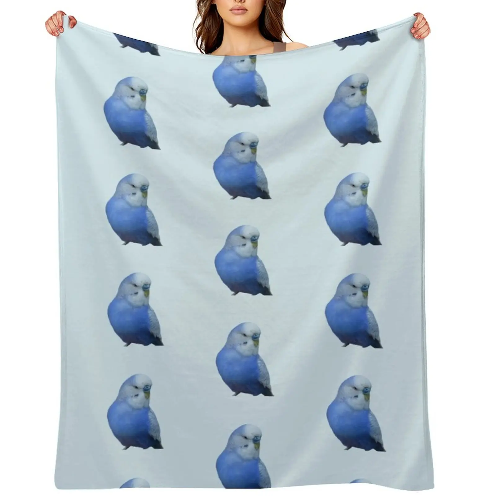 

Blue Budgie Parakeet Lovers Design Throw Blanket for winter Luxury Designer Sofa Quilt Beautifuls Blankets