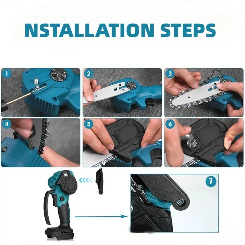 4-Zoll-Kettensägenkette Replacement, Mini Steel Saw Chain for Electric Chainsaw, Power Tools Part