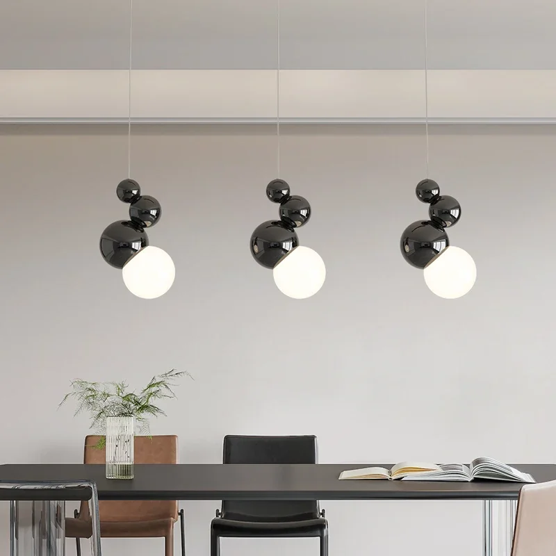 Modern Style Restaurant Led Chandelier New Cream Color Wind Hotel Bar Simple Fashion Home Decor Lamp for Bedroom Bedside Hanging