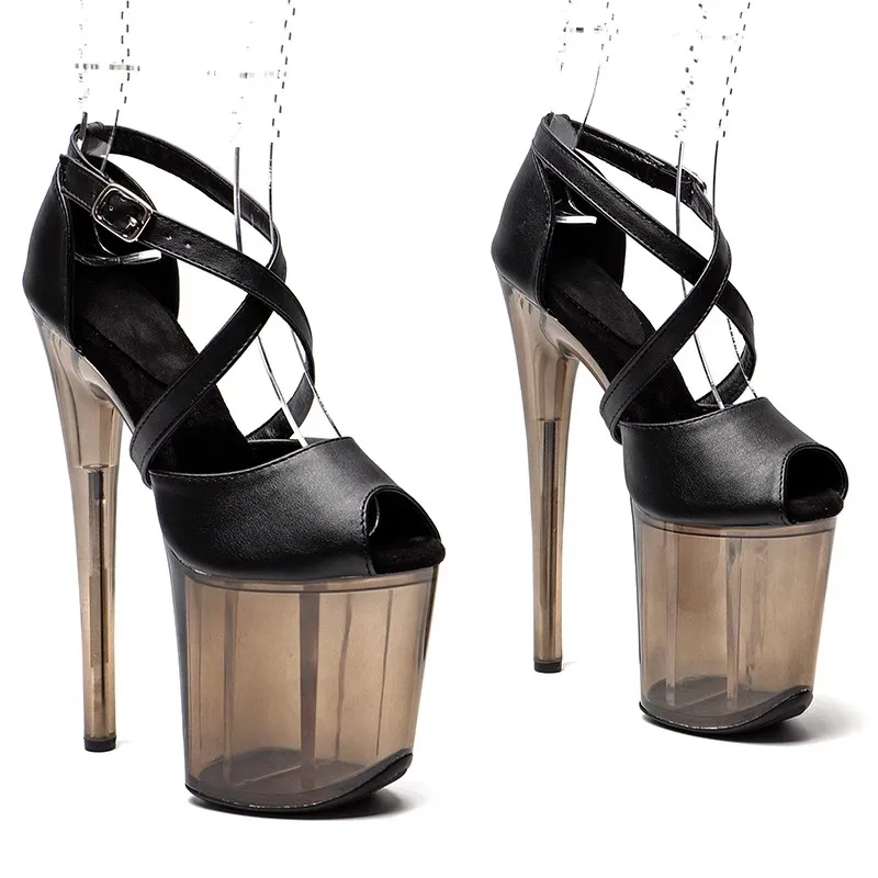 New 20cm/8inches Shiny PU Upper Electroplate Platform High Heel Sandals Sexy Model Shoes Pole Dance Shoes 236