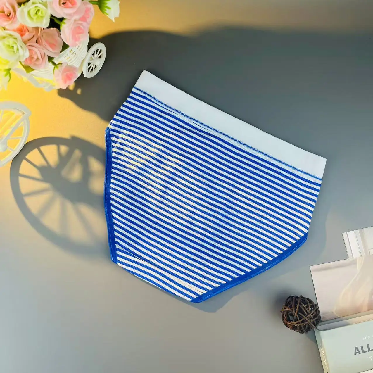 20 pièces [sous-vêtements pour femmes] cadeaux de noël d'halloween culottes mignon imprimé rayé sous-vêtements féminins taille moyenne Lingerie slips