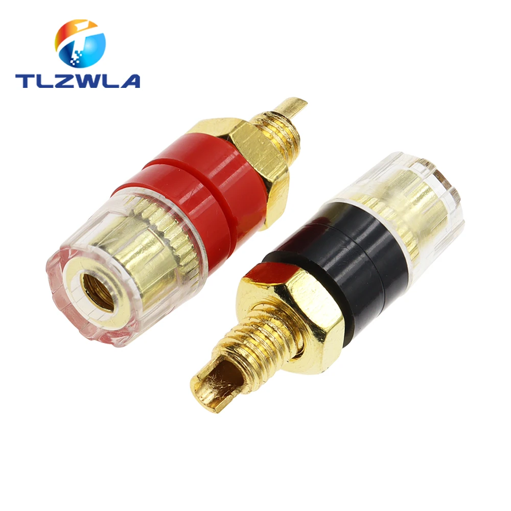 2PCS Brass Terminal for 4mm Banana Plug Jack CD Audio Speaker Binding Post Cable Amplifier Thread 31MM