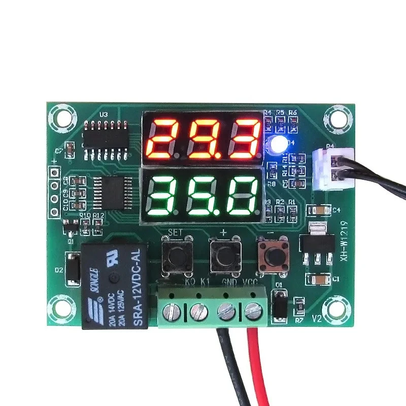 XH-W1219 termostato digitale a doppio display controllo della temperatura ad alta precisione precisione di controllo dell'interruttore 0.1 regolatore di temperatura