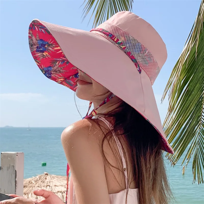 Ladies\' Summer Hat Fashionable Printed Fisherman Hat For Women At The Beach For Sun Protection In Summer A Large Brimmed Beach