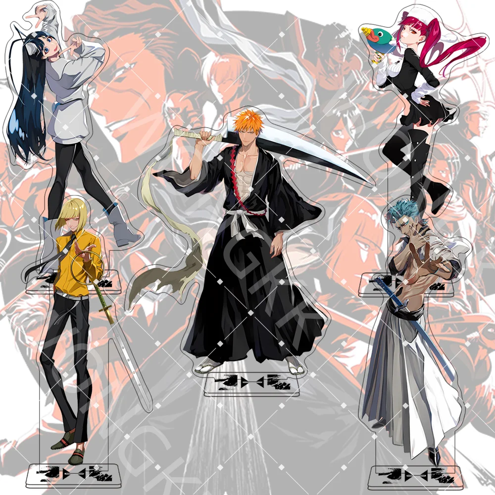 Anime BLEACH 15CM Acrylic Stand keychain Anime Stand Ichigo Kurosaki Rukia Kuchiki Room Decor Bookcase Display Otaku Souvenir