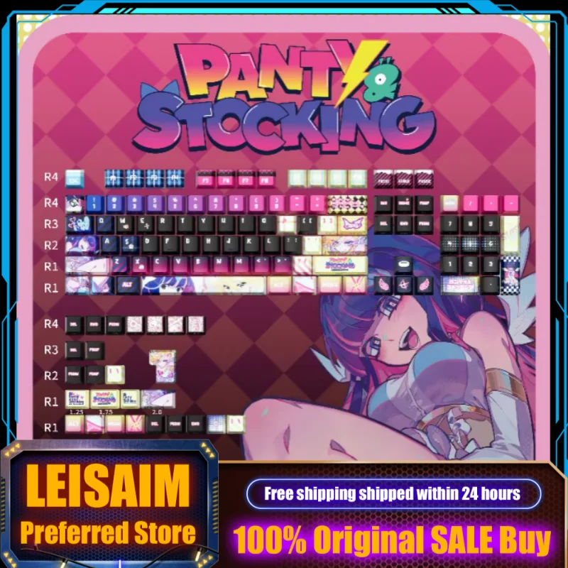 

Original Angel Anime Theme Keycap Machine Keyboard Thermal Sublimation PC Game Keyboard Collection Gifts Customized Keycaps