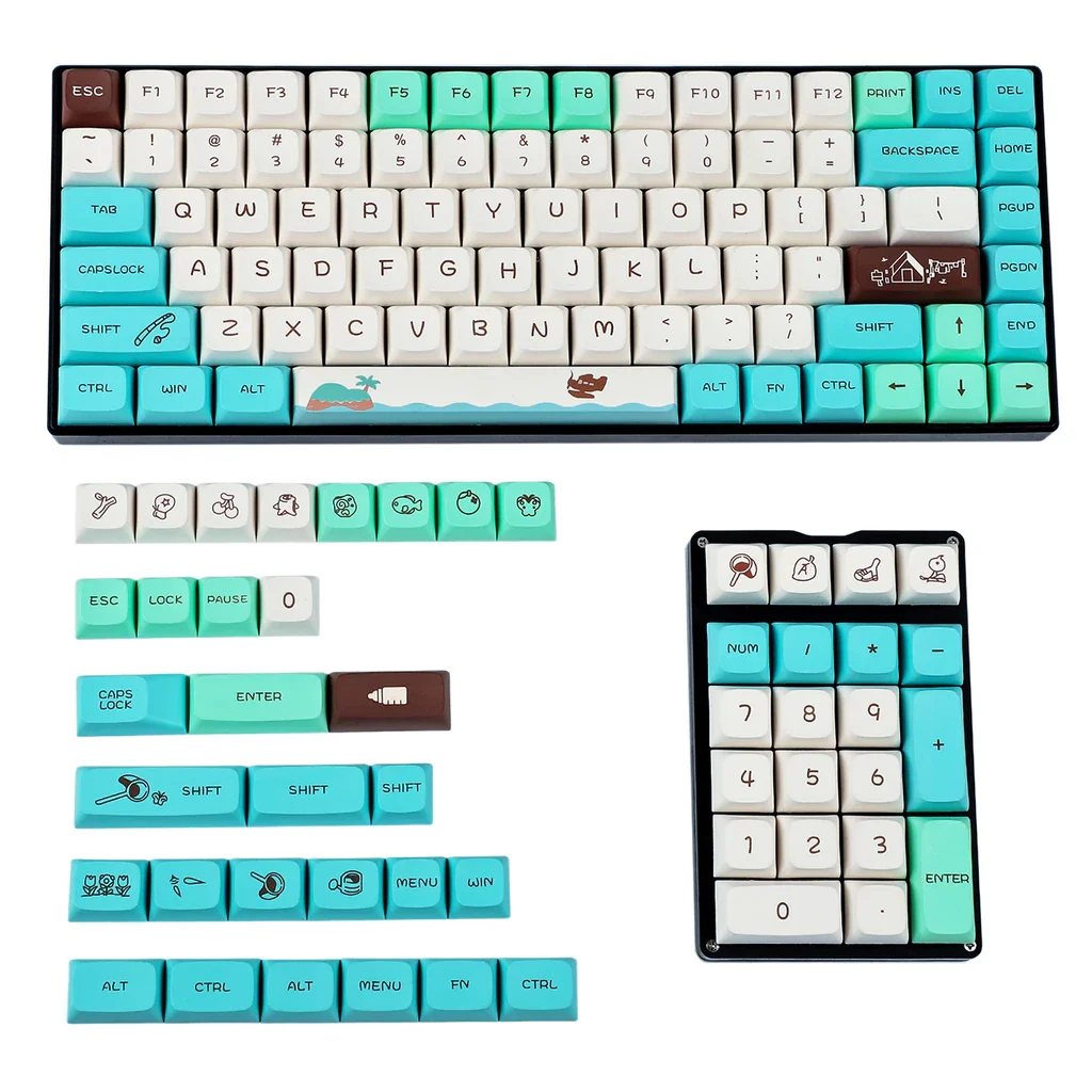 136 Childlike Keycaps ZDA Dye Sub  PBT For Cherry MX Keyboard 104 87 GK61 96 84 GK64 68 Key caps