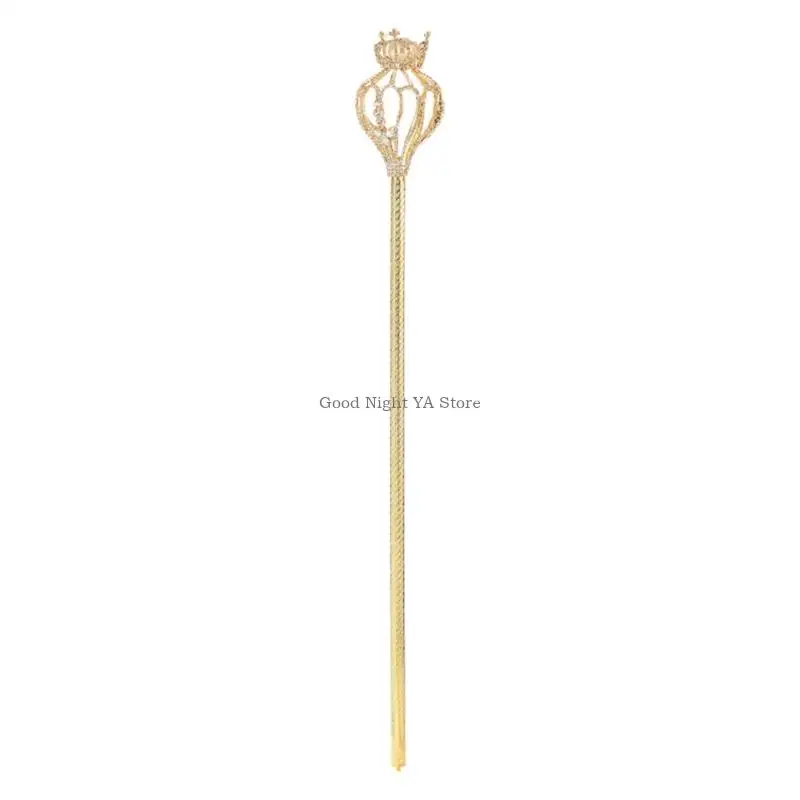 ปฏิบัติ Magicked Scepter สำหรับเด็กปาร์ตี้เวทีแสดงเครื่องแต่งกายอุปกรณ์เสริมประกาย Rhinestones ทองแดง