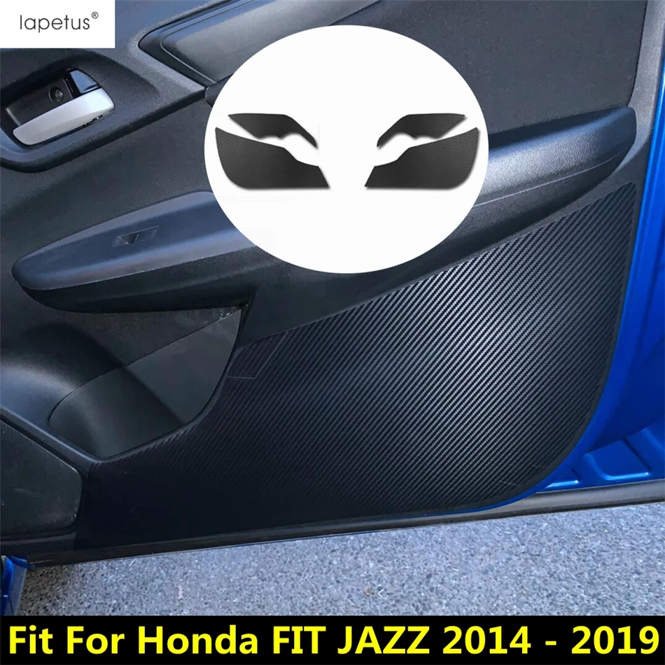 

Car Inner Door Anti Kick Pad Mat Side Edge Film Protection Carbon Fiber Look Stickers Accessories For Honda FIT JAZZ 2014 - 2019