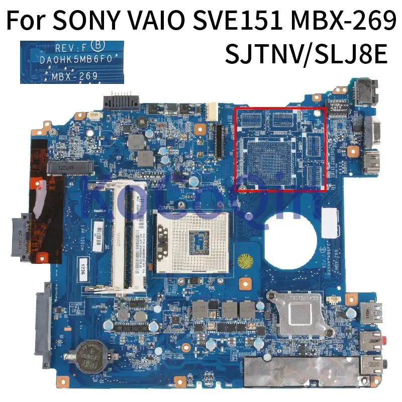 Imagem -02 - Placa-mãe Portátil para Sony Vaio Da0hk5mb6f0 Sve15 Sve151 Mbx269 A1876097a A1892857a A1883850a Sjtnv Slj8e Mainboard Notebook