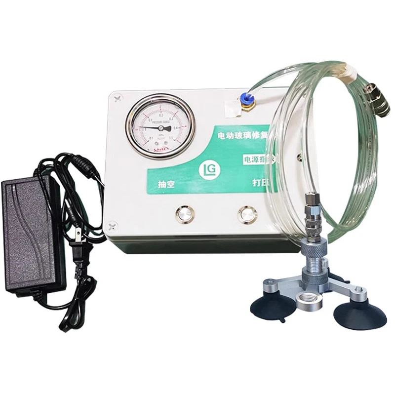 Auto Glass Vacuum Injection Repair Kit, Electric Powered High Pressure Windshield Crack Fix Tool