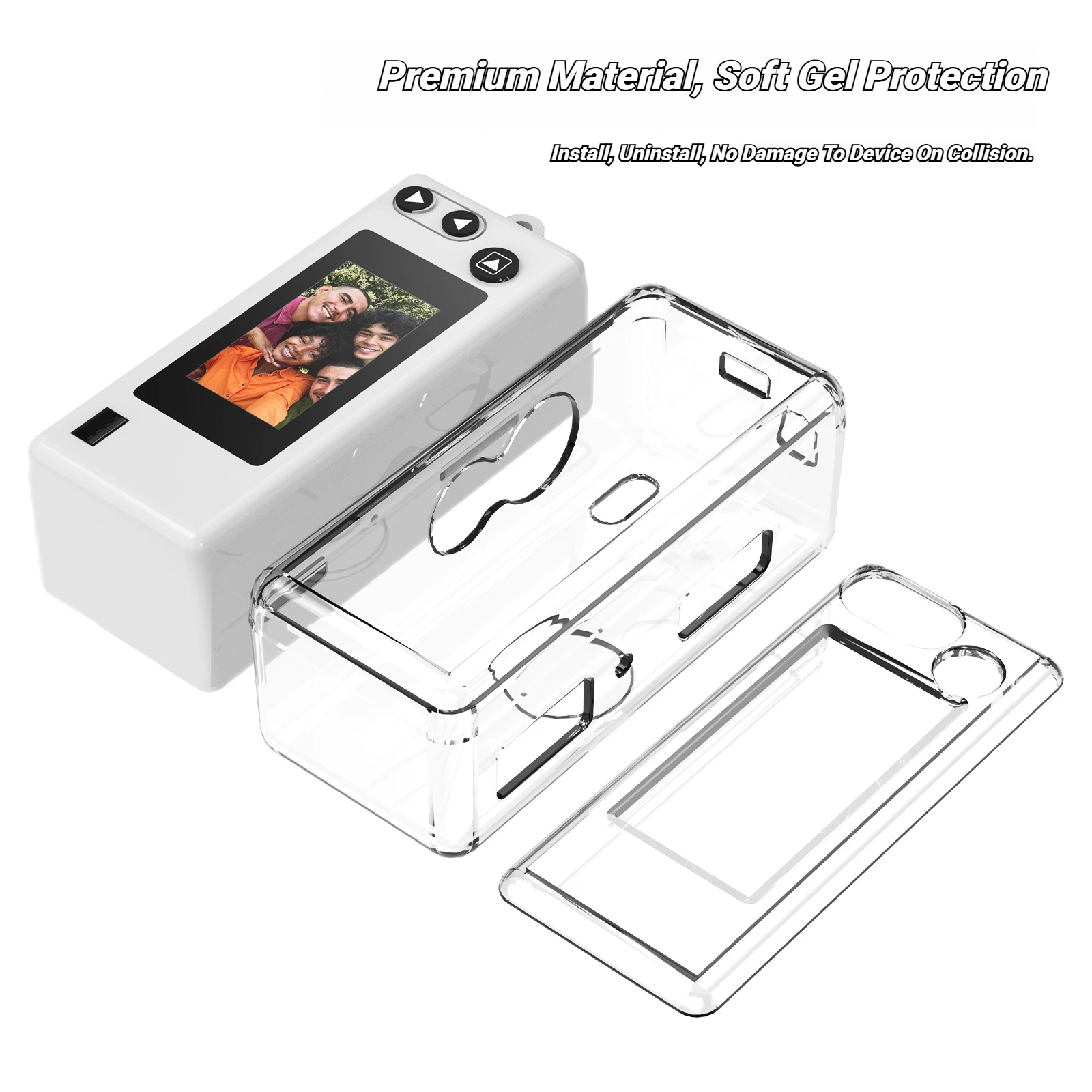 360° Protection For Kodak Charmera Mini Camera Transprent Soft TPU Case Gift Tempered Glass Screen Protector