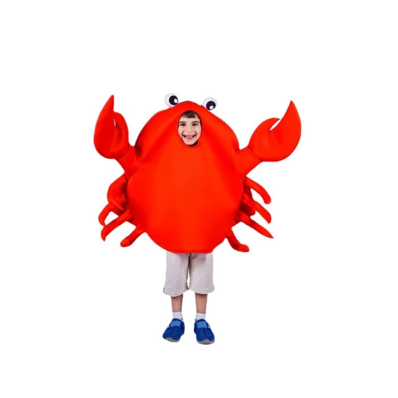 New Funny Animal Cartoon Halloween Cosplay Costume Crab Suit Carnival Theme Party Role Playing Outfits for Unisex Girls Boys