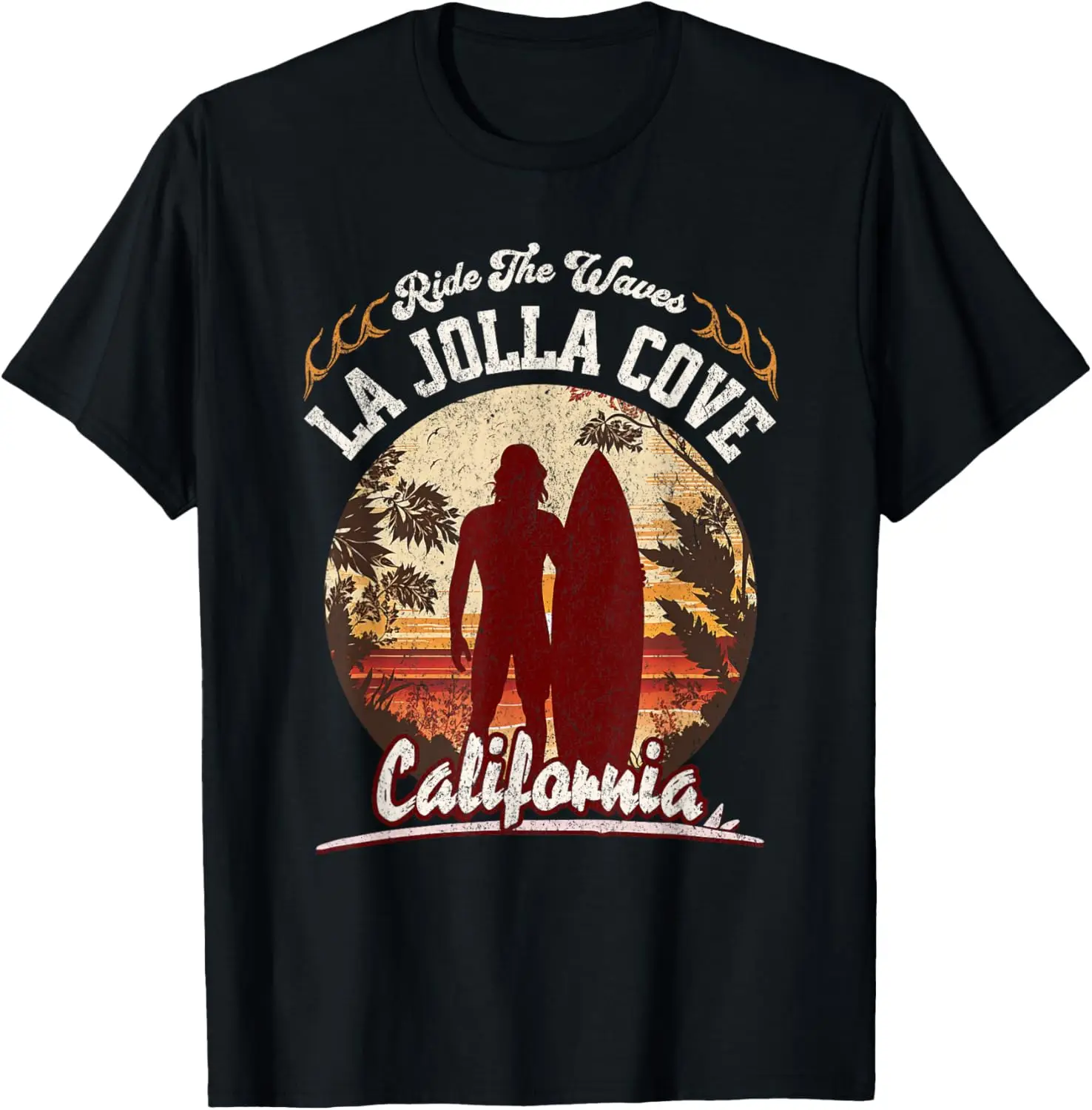 

Футболка Ride the Waves La Jolla Cove California Surfing Dude