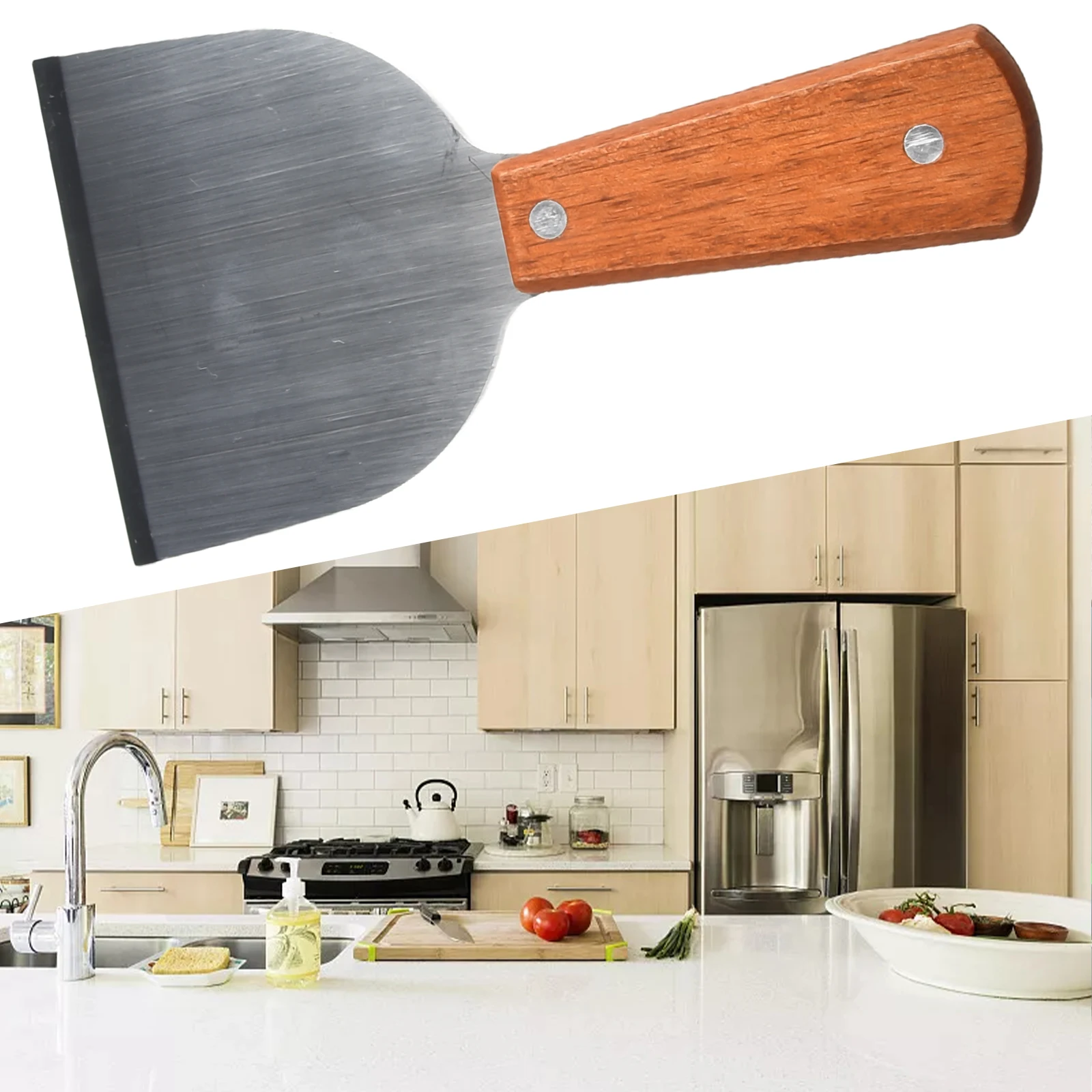 Stainless Steel Metal Spatula Turner Flat Burger Pancake Pizza Grill Flipper BBQ Baking Tools Teppanyaki Griddle Cooking Utensil