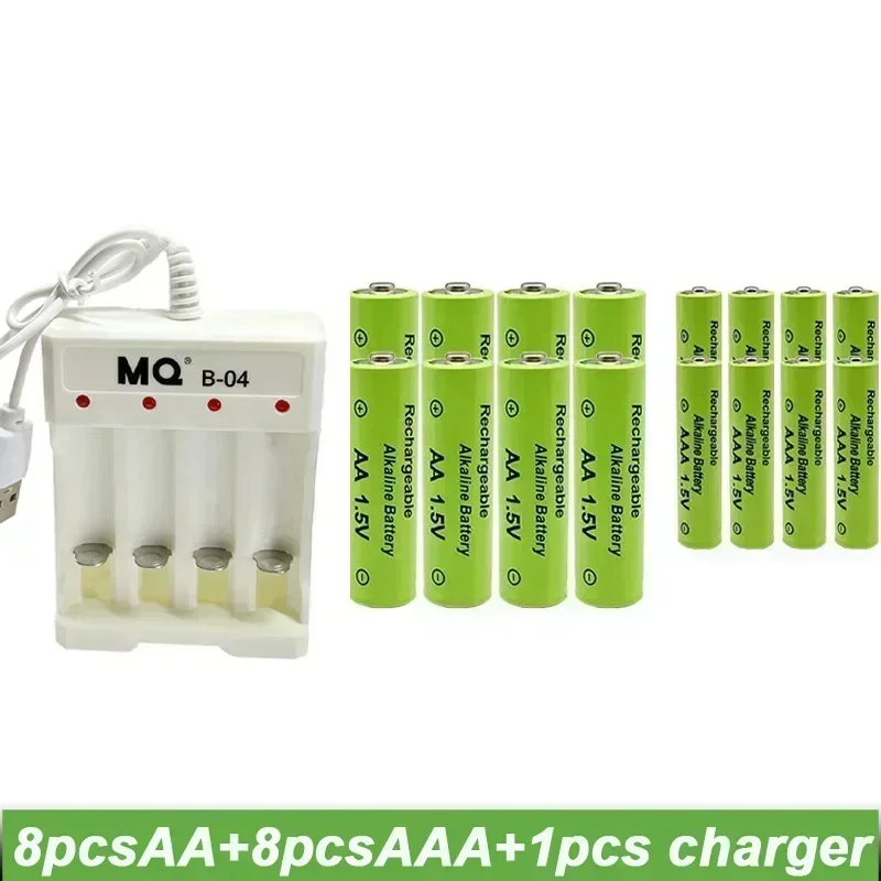 AAABattery 1.5V Rechargeable Battery AA9800+AAA8800mAh+USBAA Charger Alkaline Battery for Remote Control Toys Computers shaver