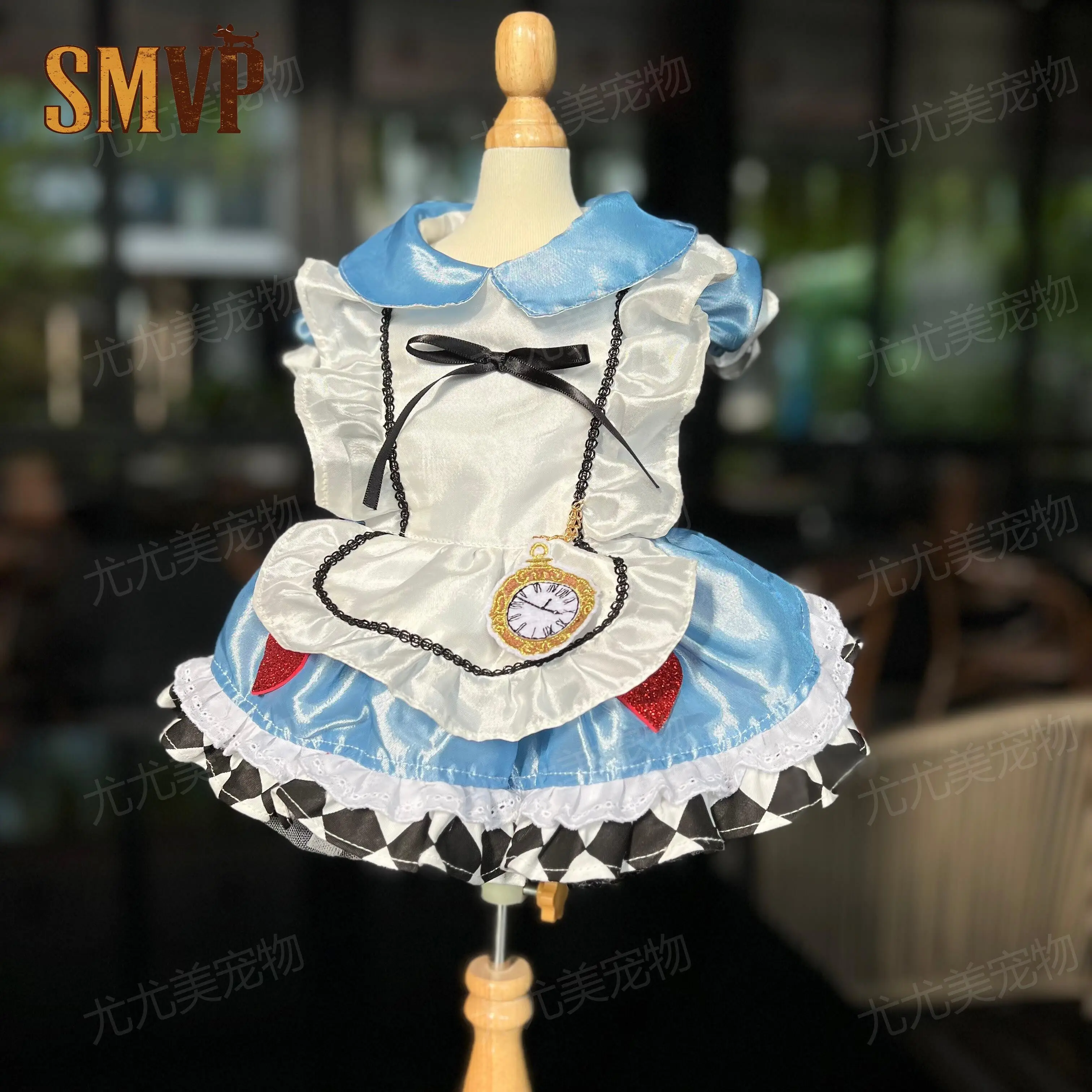 

Original Design Lolita Maid Alice Blue Fluffy Princess Dress High End Kitten Small Dog Dress Take Photos or The Party