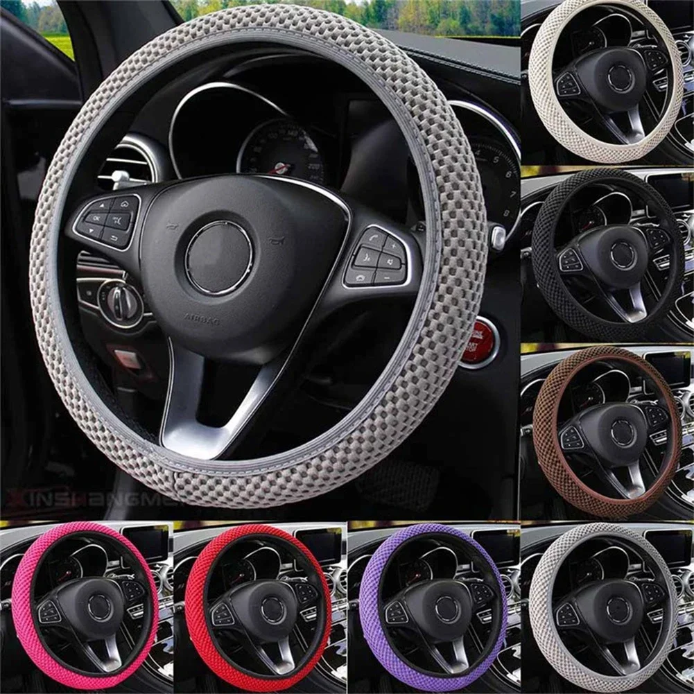 38CM Ice Car Auto Silk Steering Wheel Cover Universal Anti-Slip Wheel Protector Fit For 15\'\'/38cm Car Steering Wheel Auto Access