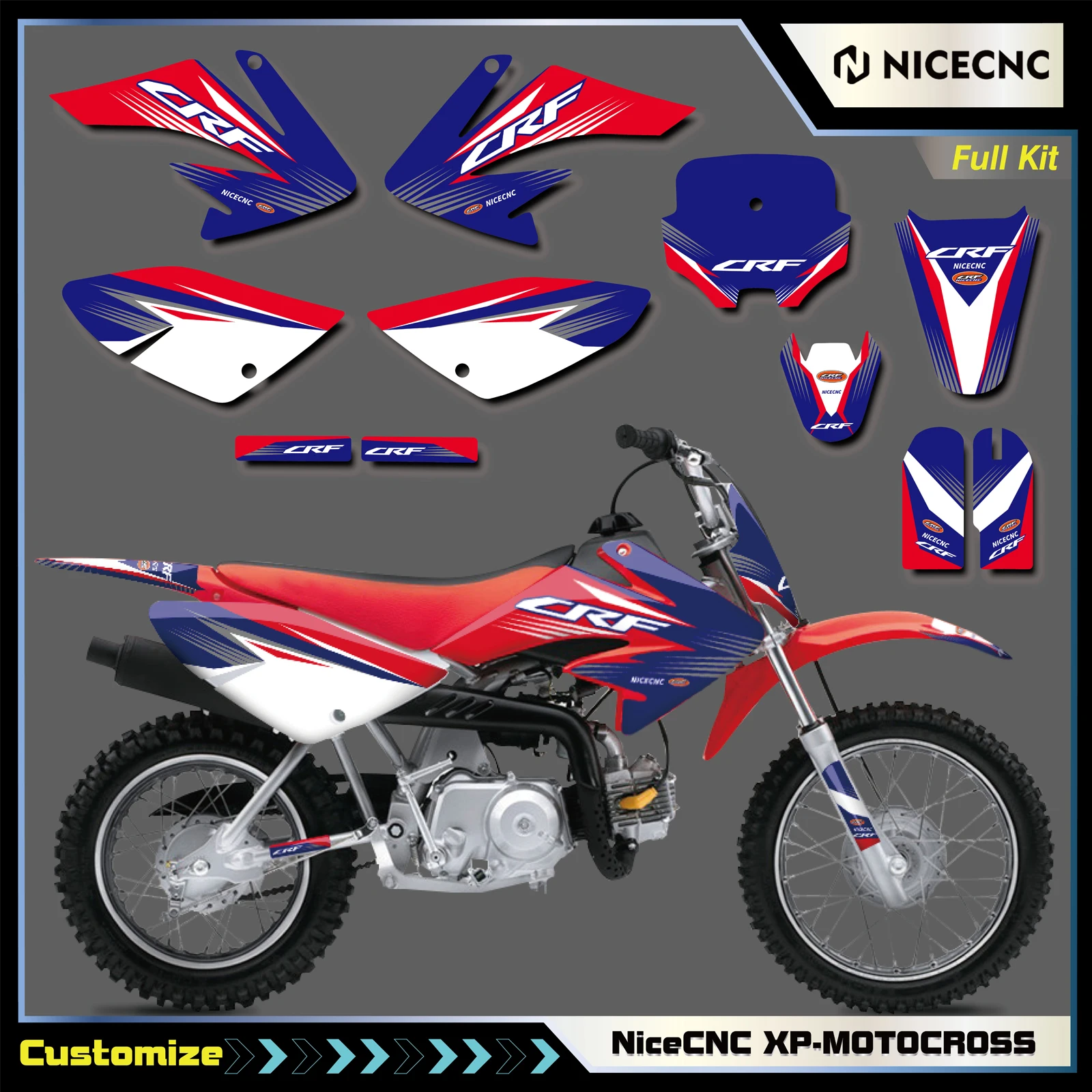 

NiceCNC For Honda CRF70 2004-2012 CRF80 CRF100 2004-2010 CRF 70 80 100 Motorcycle Graphics Background Decals Sticker Customize