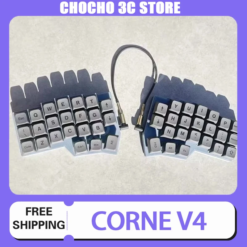 Corne V4 Split Keyboard RP2040 RGB Hot Swap Support QMK/VIAL Split Keyboard Kit with 3.5mm Audio Line Customized PC Gamer Gifts