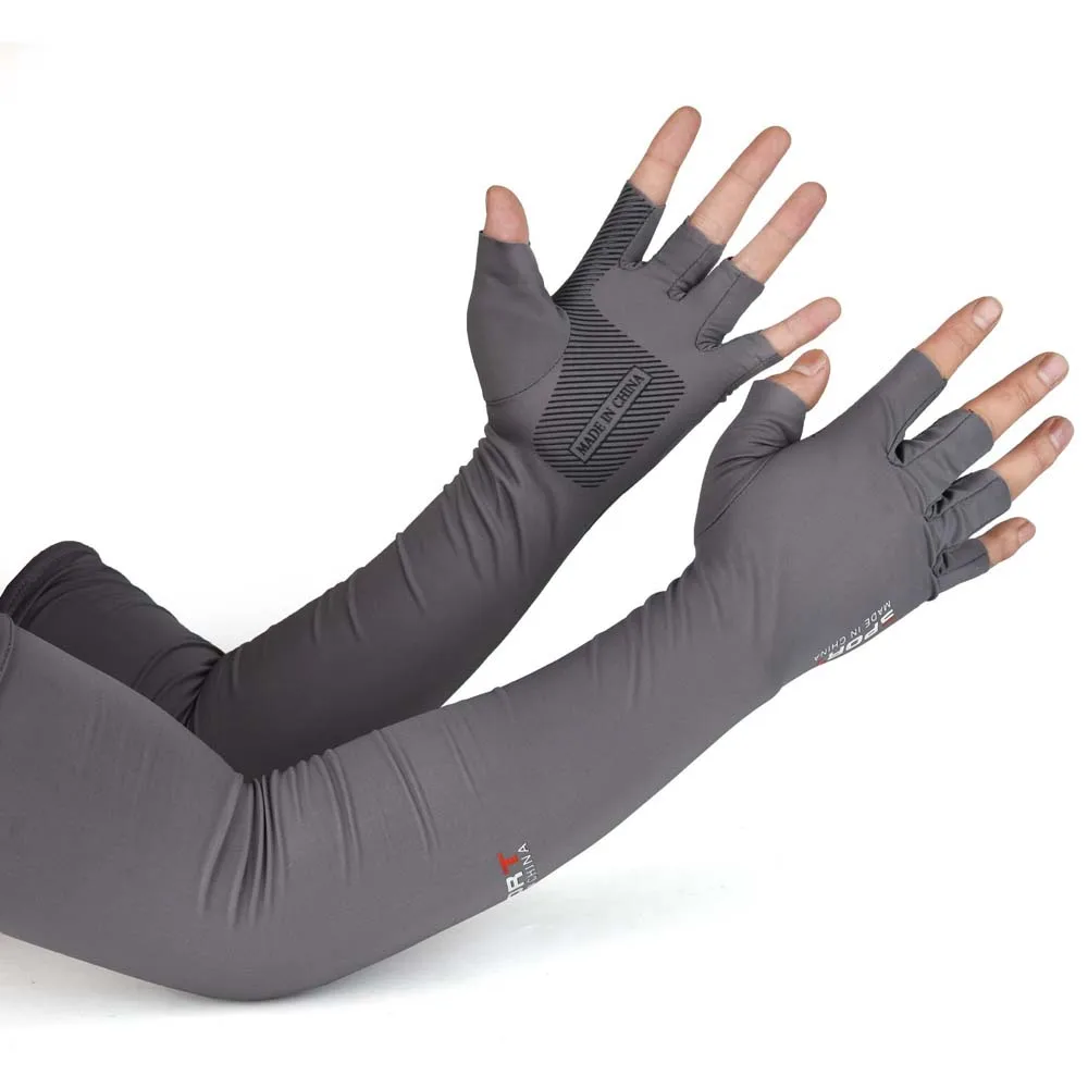Thin Half Finger Ice Sleeves Sun Protection Two Fingers with Exposed Summer Long Arm Covers Breathable Anti-Slip