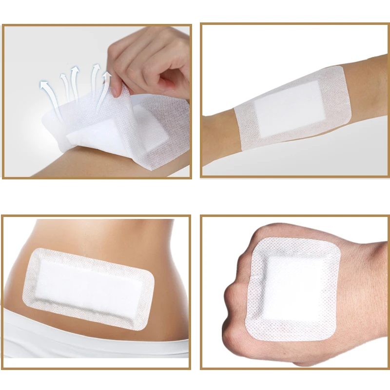 40Pcs Medical Wound Dressing Patch Sterile Self-adhesive Non-woven Wound Care Sticker Emergency Large Size Band Aids