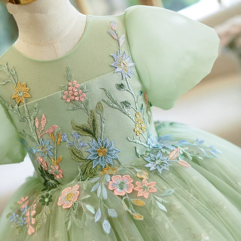 Neue Kinder-Hochzeitskleidung, Gastgeberin-Kleid für Klavierauftritte, Geburtstagsfeier-Mädchenkleider A5072, Großhandel für Mädchen-Abendkleider – Detail 7