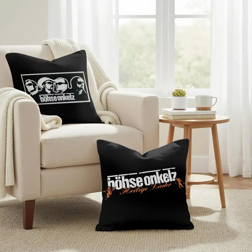 B-Bohse O-Onkelz Metal Band Cushion Cover Natural Linen Organic Fabric Double-Sided Printing Sofa Home Decor Gift Pillow Case