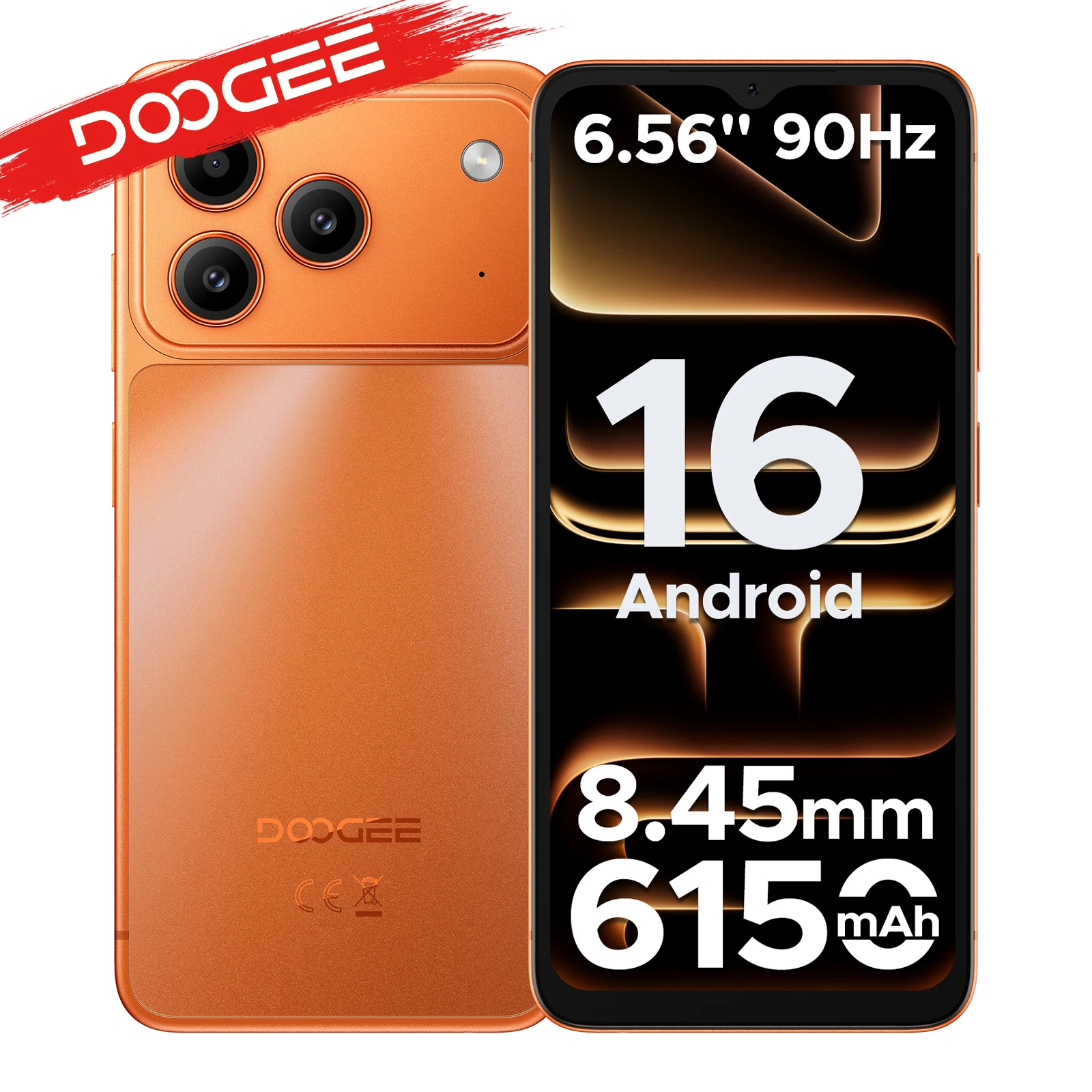 DOOGEE NOTE57 Lite, smartphone Android 16, schermo HD+ da 6,56" a 90Hz, batteria da 6150mAh, 12GB di RAM (3+9), 32GB di ROM, fotocamera principale da 13MP, supporta lo sblocco facciale.
