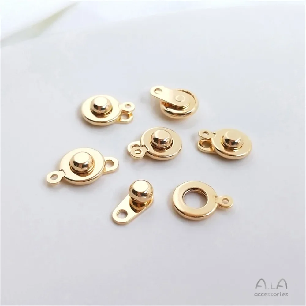 14K Gold Plated Button head accessories connect end buttons handmade DIY bracelet necklace link accessories