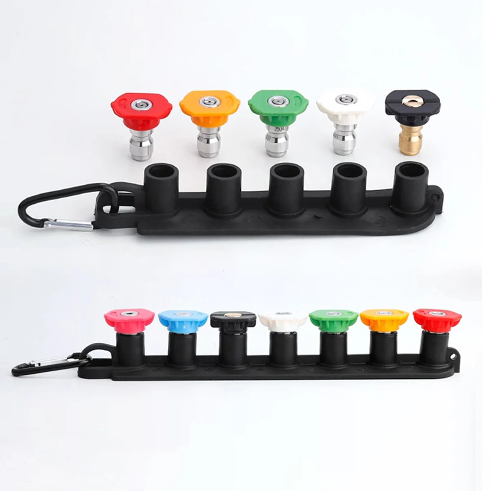 5 Colors And 7 Colors With Base Lock Catch High Pressure Stainless Steel Nozzle Car Washing Machine Water Gun Fan-shaped Nozzle