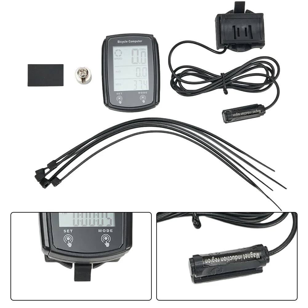 1 Set Bicycle Odometer GPS-Enabled Wired Computer With Speedometer Stopwatch Counter Waterproof LCD Display All-Weather Cycling