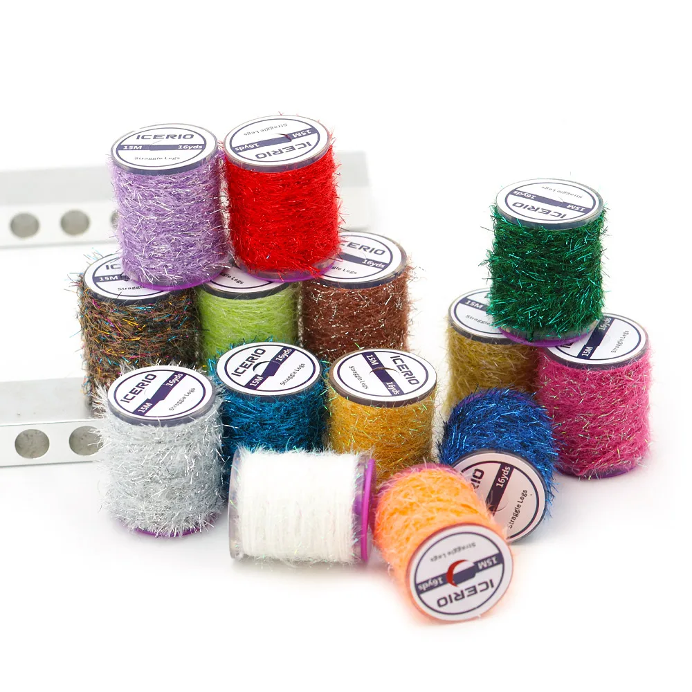 1/14Spools Erstellen Sie Bessere Beine! Straggle Legs Fliegenbinde-Material für Realistische Insekten-/Nymphen-Imitation, Ultrafeiner Kern, 14 Farben – Detail 9
