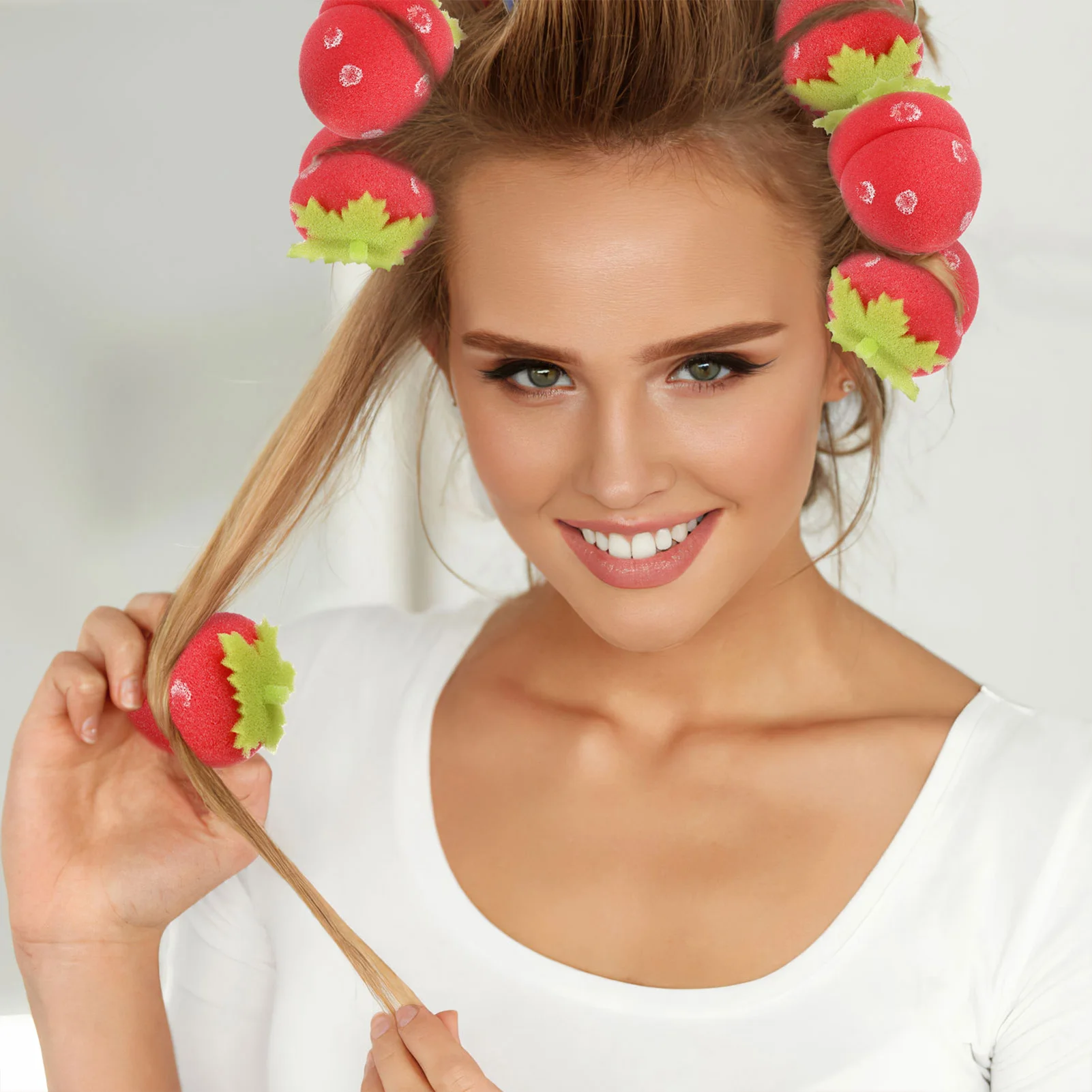 1/6/12Pcs DIY Sponge Rollers Curlers Bouncy Curling Hair Head Hair Curler Strawberry Curler Long Hairs Hair Styling Tools