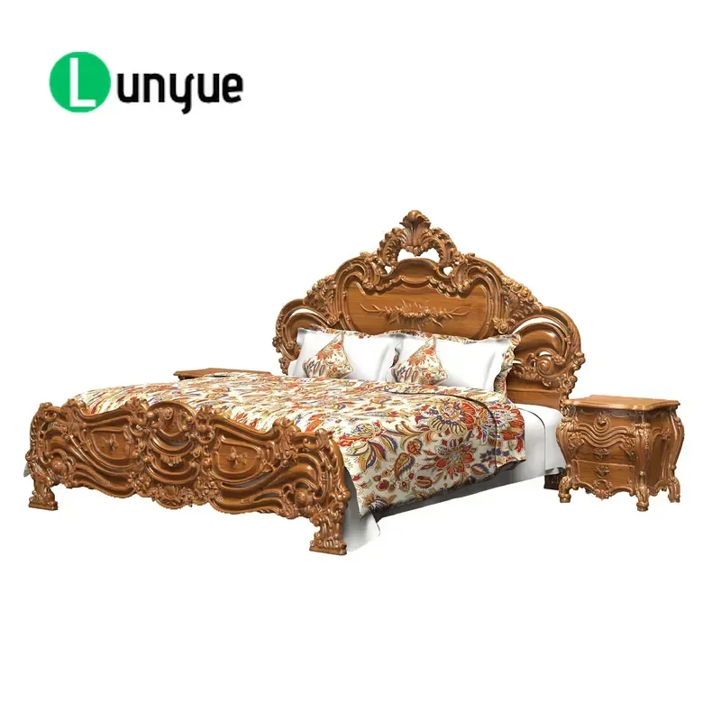 European Style Handmade Teak Solid Wood Bed Frame Durable Sustainable Fashionable Bedroom Furniture Set Indonesia Legal Wood