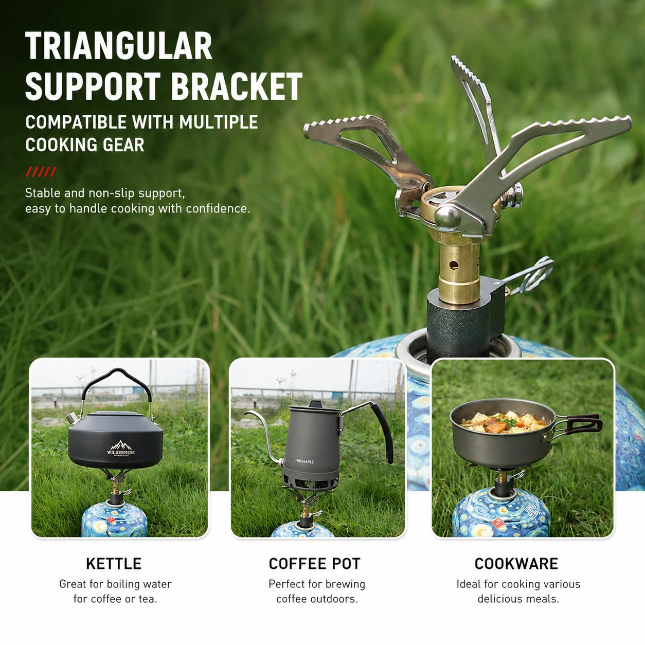29g Mini-Campingkocher 3000W Tragbarer Faltbarer Gasbrenner Leichter Outdoor-Kocher für Wandern, Backpacking und Picknick