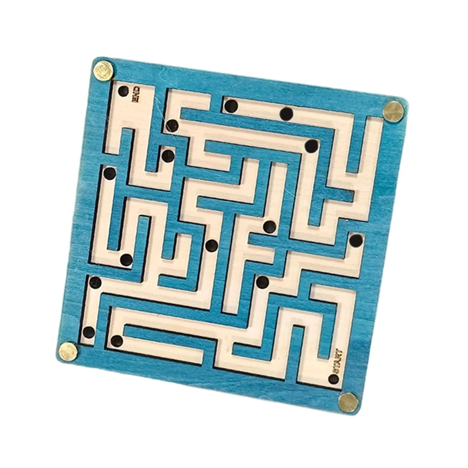 Handheld Wooden Maze Marble Game Portable Puzzle Board Sensory Dexterity Toy for Cognitive Games for Kids
