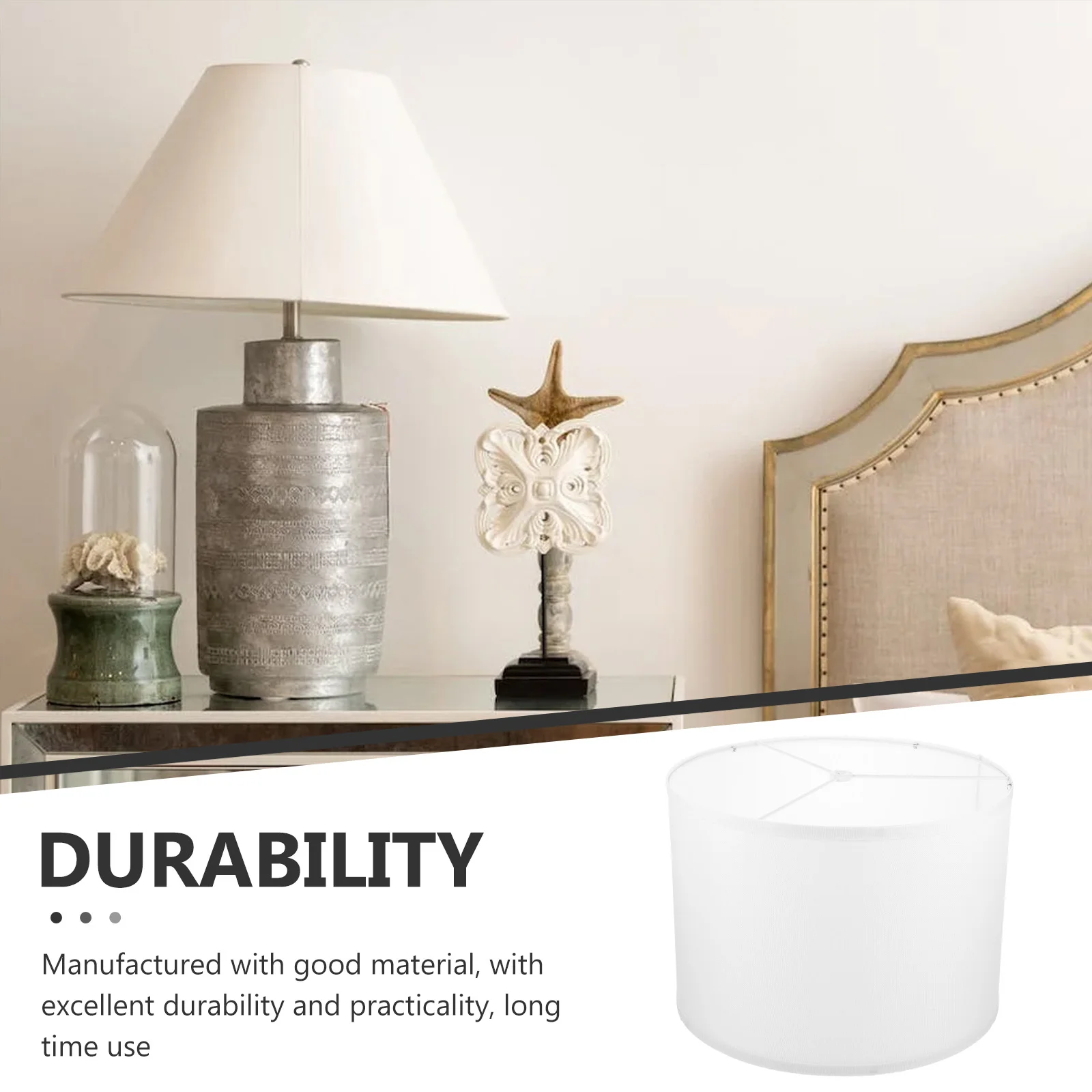 

Cylindrical Lampshade Cloth Cover for Table Lamps Bedside Lights Pendant Shades Study Bedroom Office Decorative Lighting