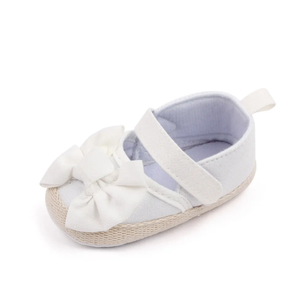 

Soft Soles Baby Girls Shoe Non-slip Solid Color Infant Newborns Crib Shoes Anti-slip Bowknot Butterfly Knot Shoes First Walker