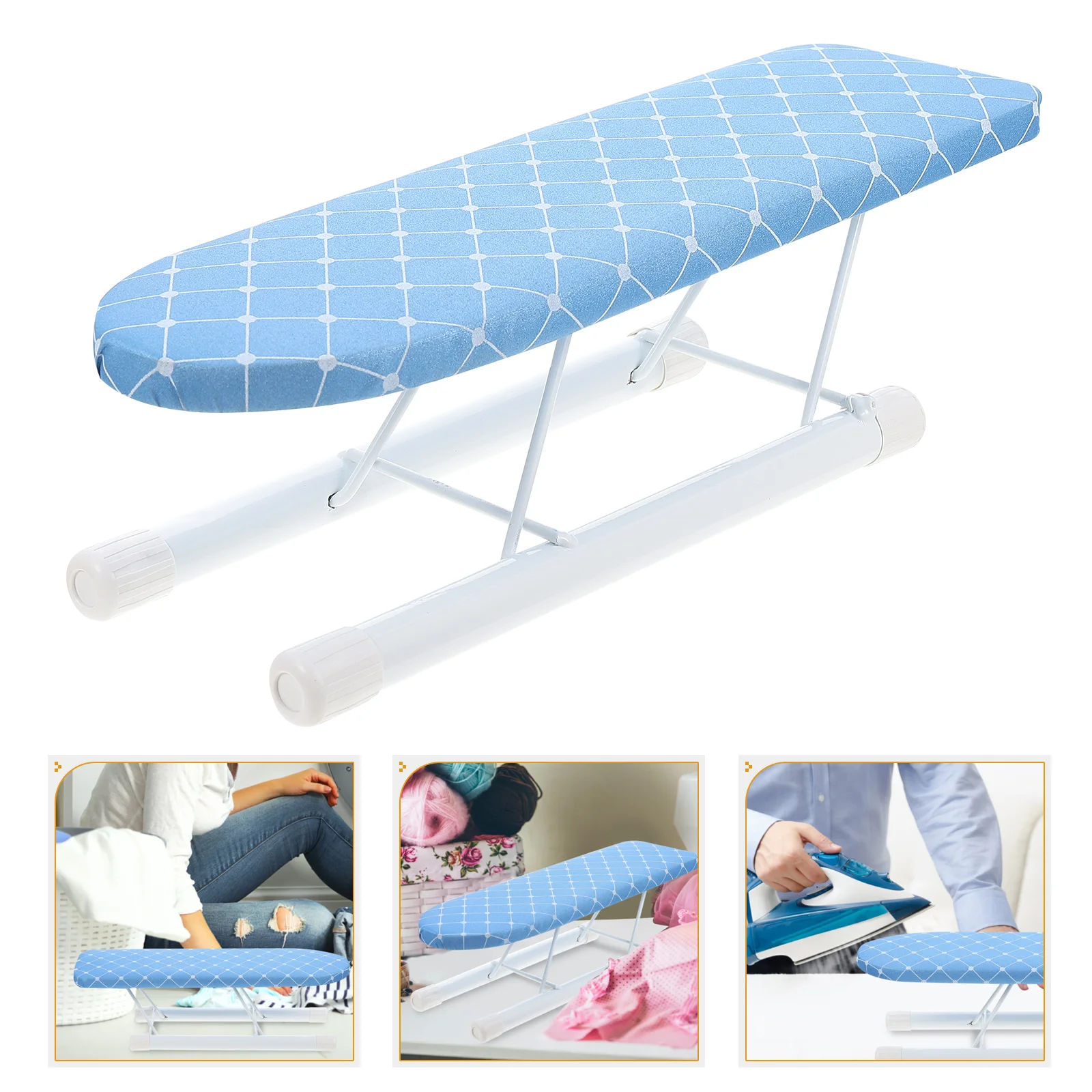 Mini Table Ironing Board Folding Tabletop Small Sleeve Sky-blue Clothes Travel Irons