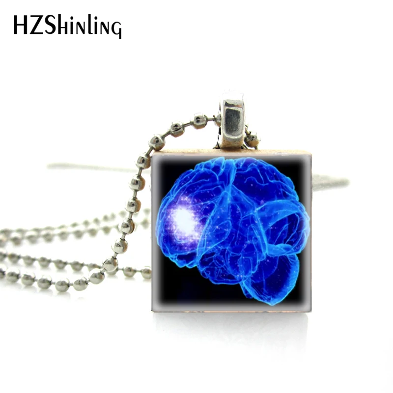 2018 New Fashion Brain Full of Thoughts Scrabble Game Tile Jewelry Necklace Magic Brain Role Pictures Wooden Scrabble Tiles