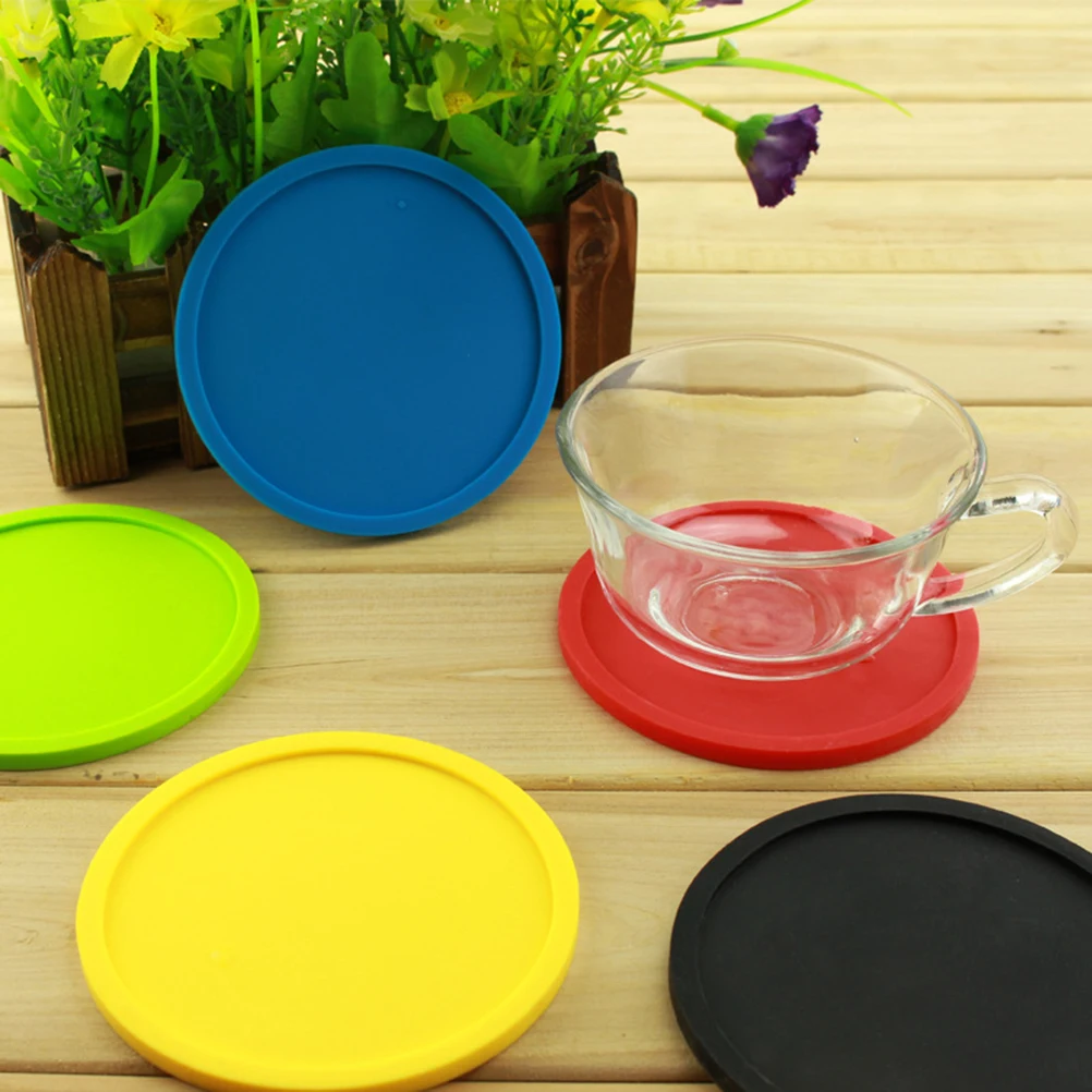 

8 Pcs Silicone Coaster Drinks Unbreakable Cup Coasters Mat Home Placemat for Table
