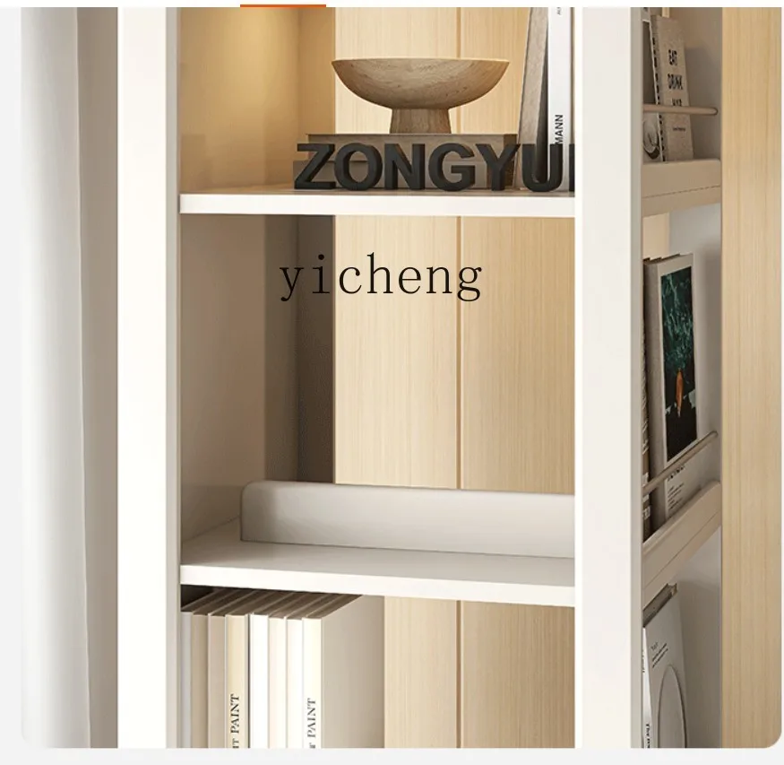 

ZZ simple rotating mirror bookcase multi-function rotating bookshelf bedside rotating full-body mirror cabinet living room