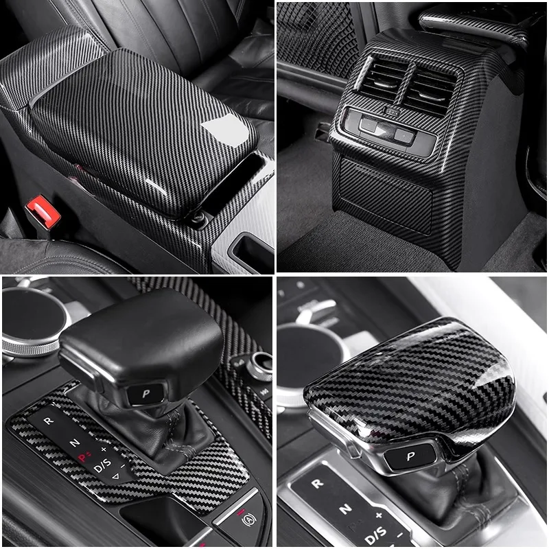 For Audi A4L B9 Sedan A4 Allroad Avant S4 A5 S5 2017 2018 2019 2020 2021 2022 2023 2024 ABS Carbon Fiber Overlays Interior Trim - Image 4