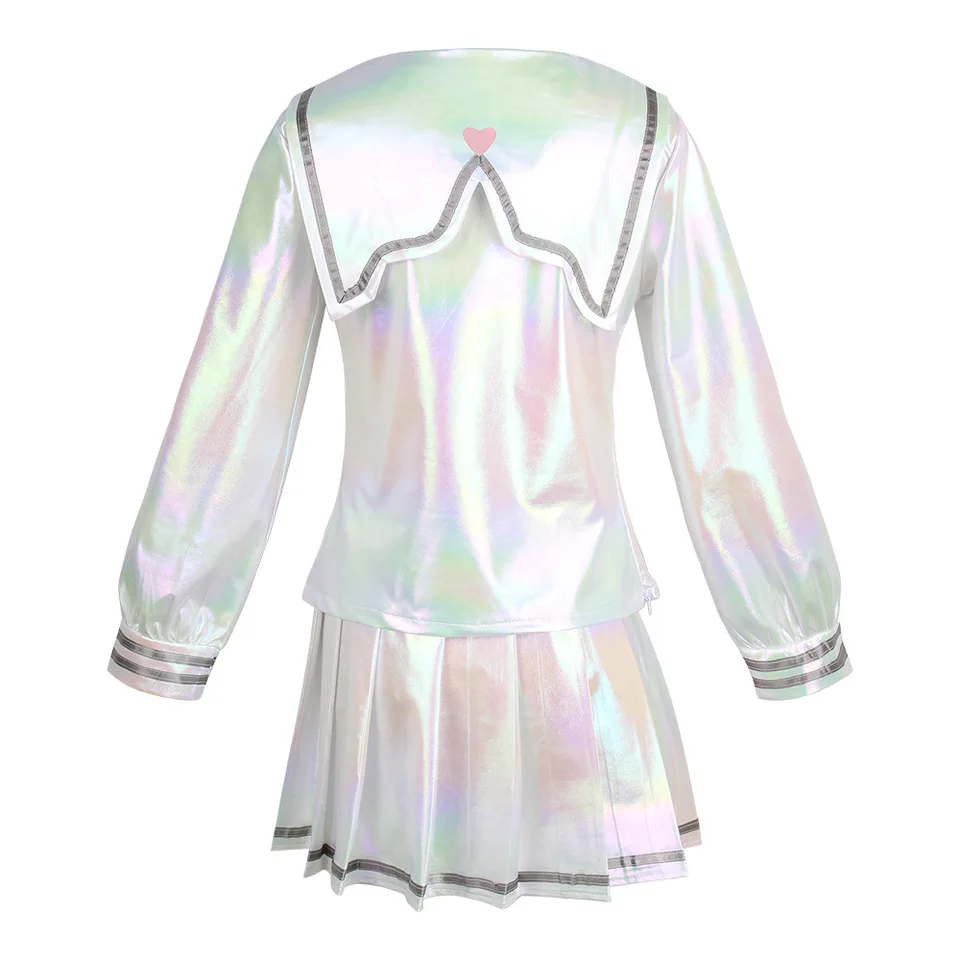 Disfraz de cosplay de KAngel de NEEDY GIRL OVERDOSE, conjunto completo de ropa con uniforme marinero, falda láser y accesorios para fiesta 6