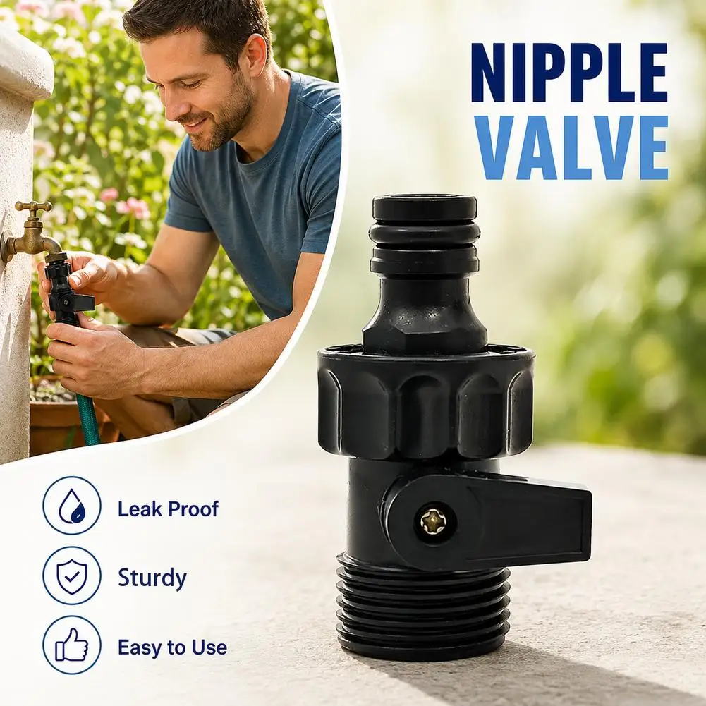 External 6point Nipple Valve Flower Watering Nozzle Handle Switch Quick Connectors Clamps Fittings Watering Irrigation Tools