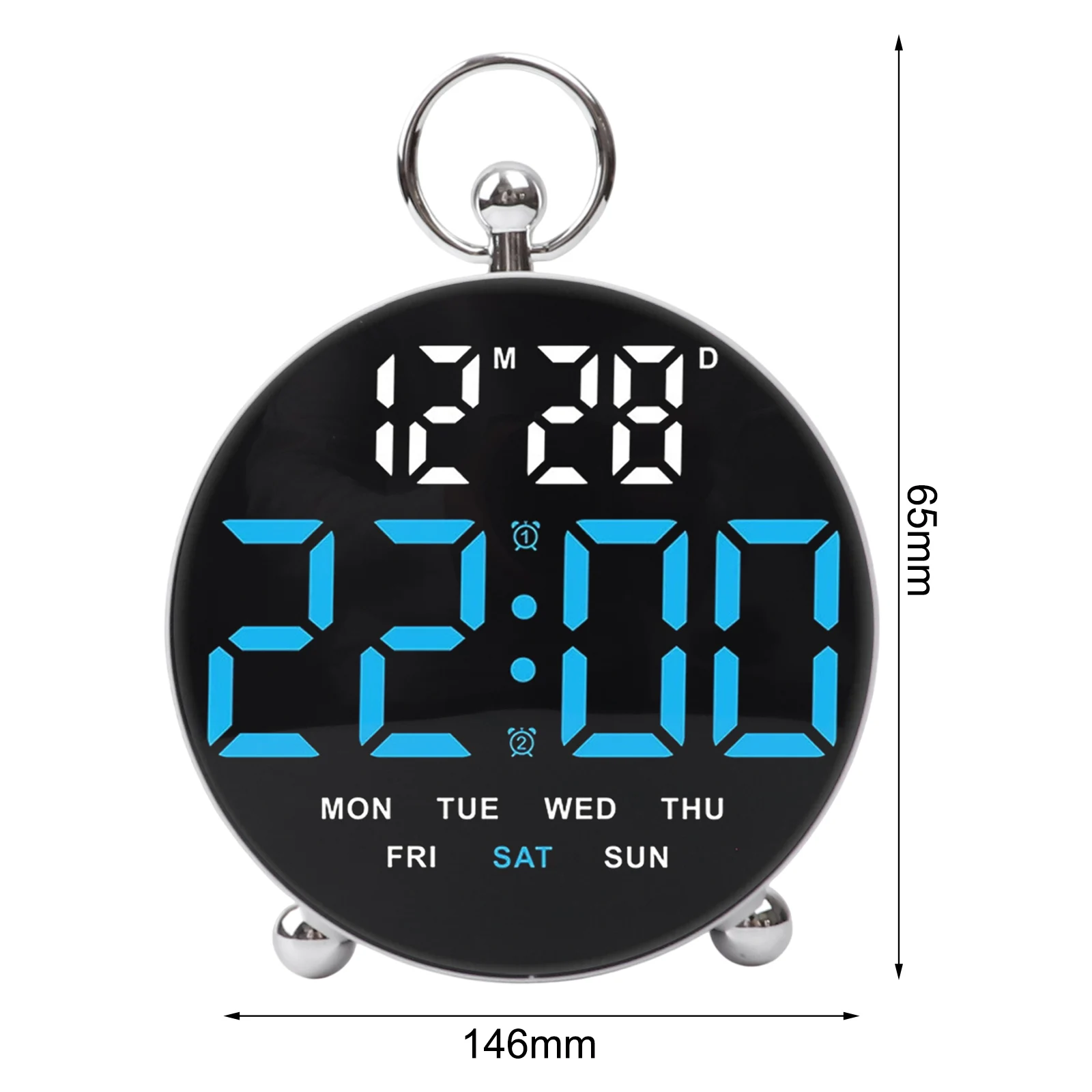 Smart Digital Alarm Clock with LED Display Voice Activated for Convenient Use at Night Includes Temperature and Date Features