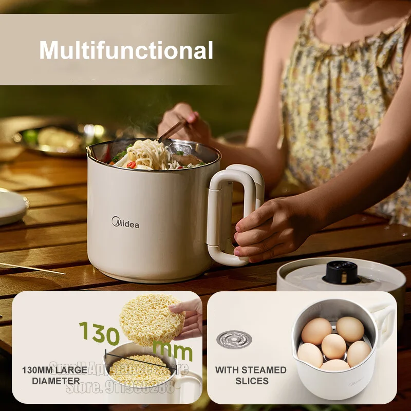 ميديا غلاية كهربائية قابلة للطي 700 مللي غلاية مياه الفولاذ المقاوم للصدأ 220 فولت المحمولة متعددة طباخ 600 واط التدفئة وعاء المعكرونة القابلة للطي