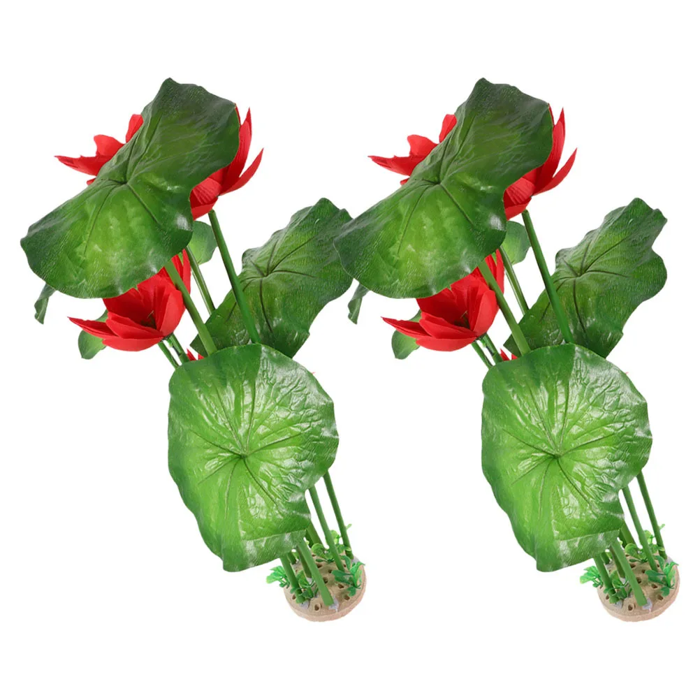 

2Pcs Plastic Aquarium Plants Realistic Artificial Fish Tank Decorations Leaves Water Grass Simulated Aquatic Plants